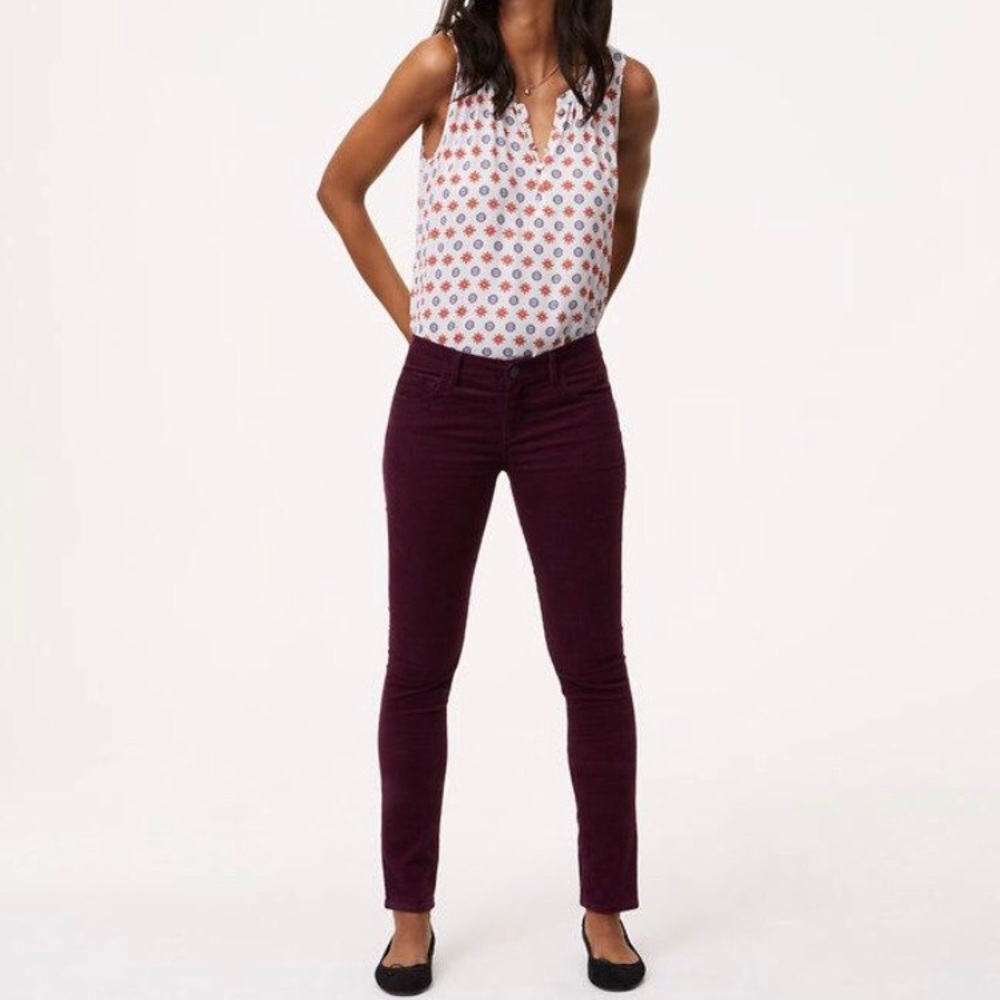 NWT tall skinny cords in plum